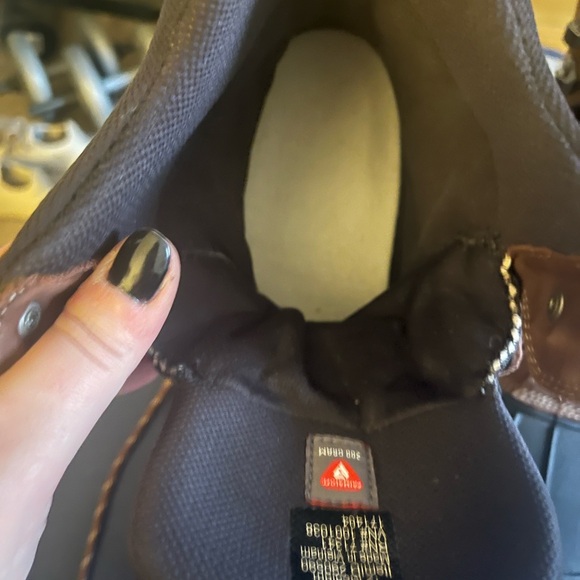 Men’s LL Bean storm chaser boots, worn once like new condition.
